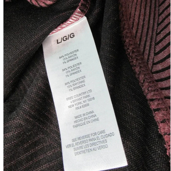 Free Country Abstract Long Sleeve Pull Over Hoodie Woman Sz Large40 - Picture 6 of 6